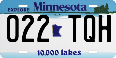 MN license plate 022TQH