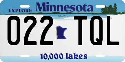 MN license plate 022TQL