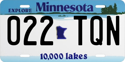 MN license plate 022TQN