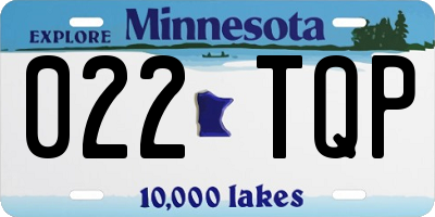 MN license plate 022TQP