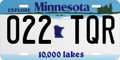 MN license plate 022TQR