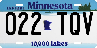 MN license plate 022TQV