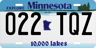 MN license plate 022TQZ