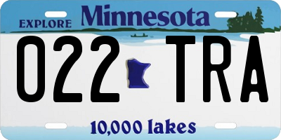 MN license plate 022TRA