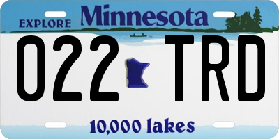 MN license plate 022TRD