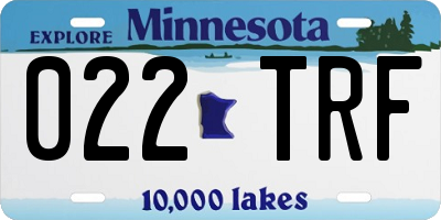 MN license plate 022TRF