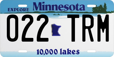 MN license plate 022TRM