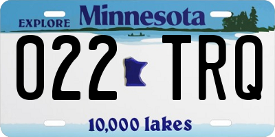MN license plate 022TRQ