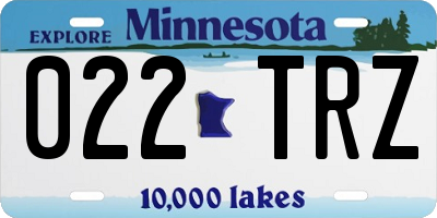 MN license plate 022TRZ