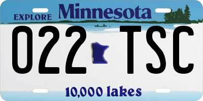 MN license plate 022TSC