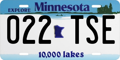 MN license plate 022TSE