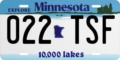 MN license plate 022TSF