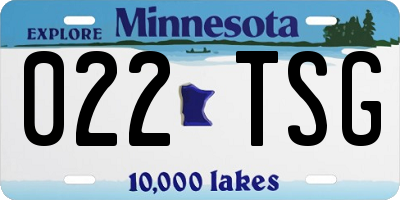 MN license plate 022TSG