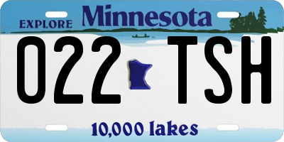 MN license plate 022TSH