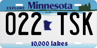 MN license plate 022TSK
