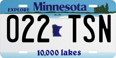 MN license plate 022TSN