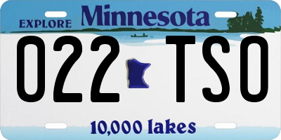 MN license plate 022TSO