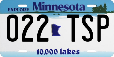 MN license plate 022TSP