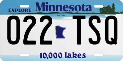 MN license plate 022TSQ