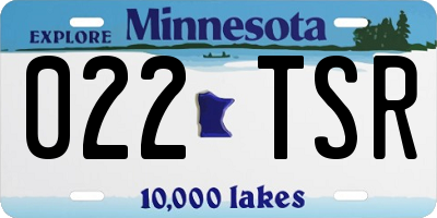 MN license plate 022TSR