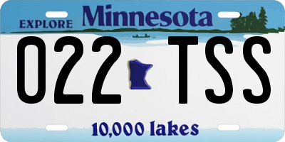 MN license plate 022TSS