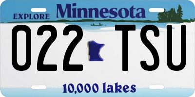 MN license plate 022TSU