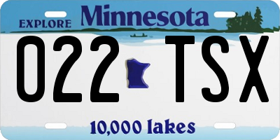 MN license plate 022TSX
