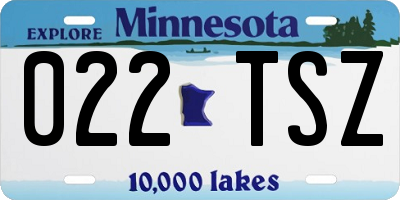MN license plate 022TSZ