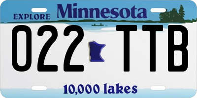 MN license plate 022TTB