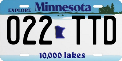 MN license plate 022TTD