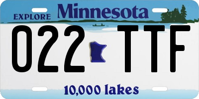 MN license plate 022TTF