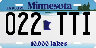 MN license plate 022TTI