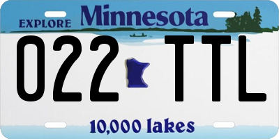 MN license plate 022TTL
