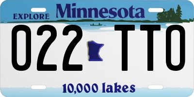 MN license plate 022TTO