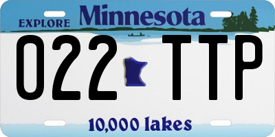 MN license plate 022TTP