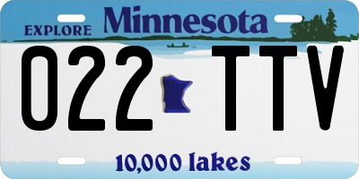 MN license plate 022TTV