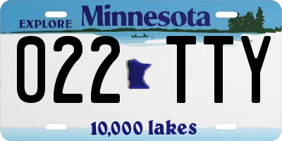 MN license plate 022TTY