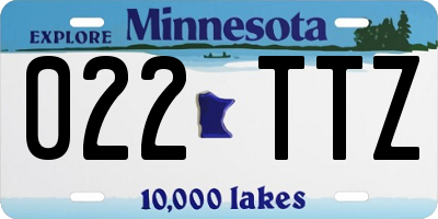 MN license plate 022TTZ
