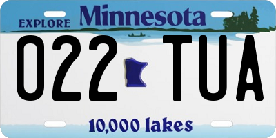 MN license plate 022TUA