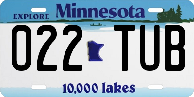 MN license plate 022TUB