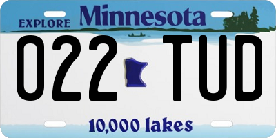 MN license plate 022TUD