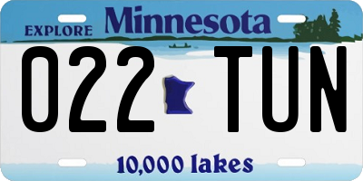 MN license plate 022TUN