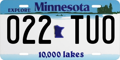 MN license plate 022TUO