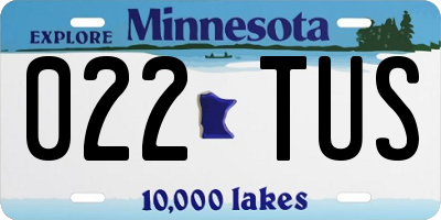 MN license plate 022TUS