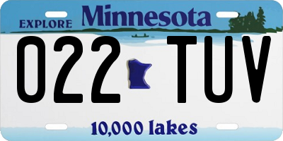 MN license plate 022TUV