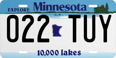 MN license plate 022TUY