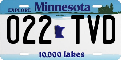 MN license plate 022TVD