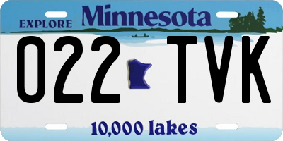 MN license plate 022TVK