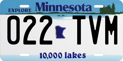 MN license plate 022TVM