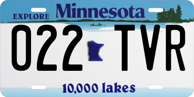 MN license plate 022TVR